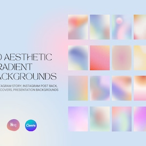 50 fondos con degradados estéticos para presentaciones, publicaciones de Instagram, historias de Instagram o portadas / Fondos con degradados en tonos pastel vibrantes