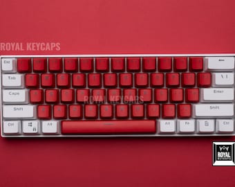Ensemble de capuchons de touche rouges et blancs, 104 pièces avec capuchon de touche personnalisé gratuit ! | PBT Doubleshot rétroéclairé | Deux coloris pour le clavier mécanique