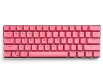 Rosa Keycap Set 104 Pc mit Gratis Custom Keycap! | Backlit Doubleshot PBT | Zwei Farben für Mechanische Tastatur