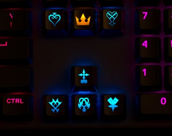 Kingdom Hearts Keycap Set, Artisan Keycaps, Custom Keys for Cherry MX Keyboard, Christmas Gifts
