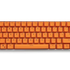 Orange Keycap Set 104 Pc w/ Free Custom Keycap! | Backlit Doubleshot PBT | Single Colorway for Mechanical Keyboard