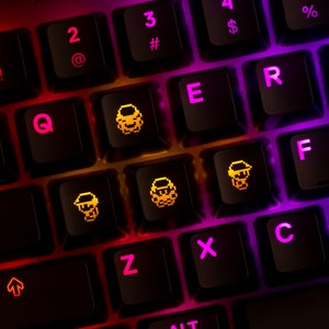 Pokemon Ash pijltoetsenset, ambachtelijke toetsen, aangepaste toetsen voor Cherry MX-toetsenbord, cadeaus gamer