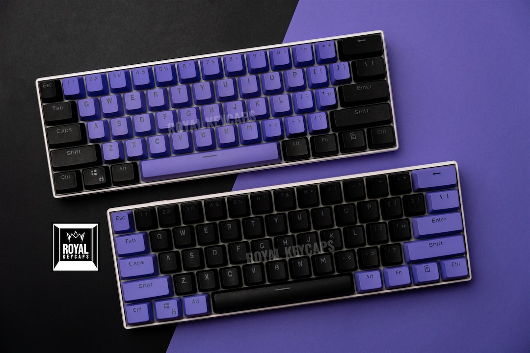 Purple & Black Keycap Set 104 Pc W/ Free Custom Keycap