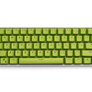 ライムグリーン キーキャップ セット 104 個、カスタム キーキャップ無料付き! | バックライト付きダブルショット PBT | メカニカル キーボード用シングル カラーウェイ