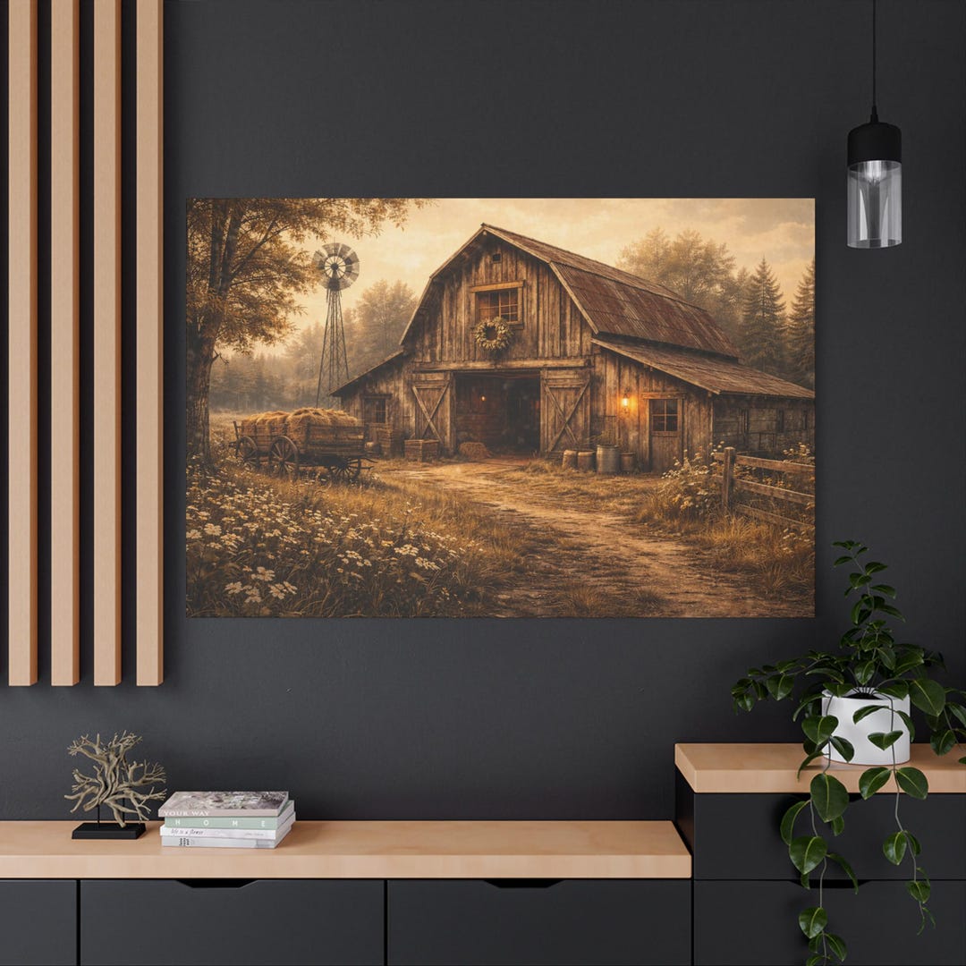 Farmhouse Rustic Barn Canvas Matte Canvas - Etsy