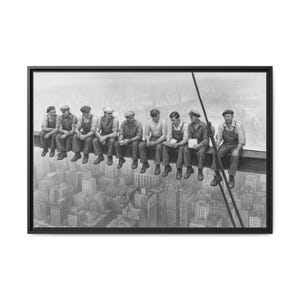 Lunch Atop a Skyscraper Portrait Canvas, Framed Matte Wall Art