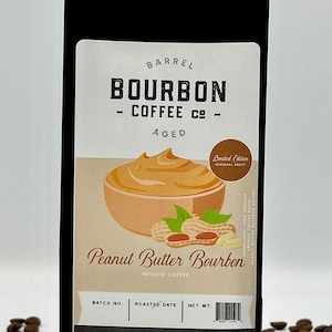 Granos de café gourmet Bourbon con mantequilla de cacahuete