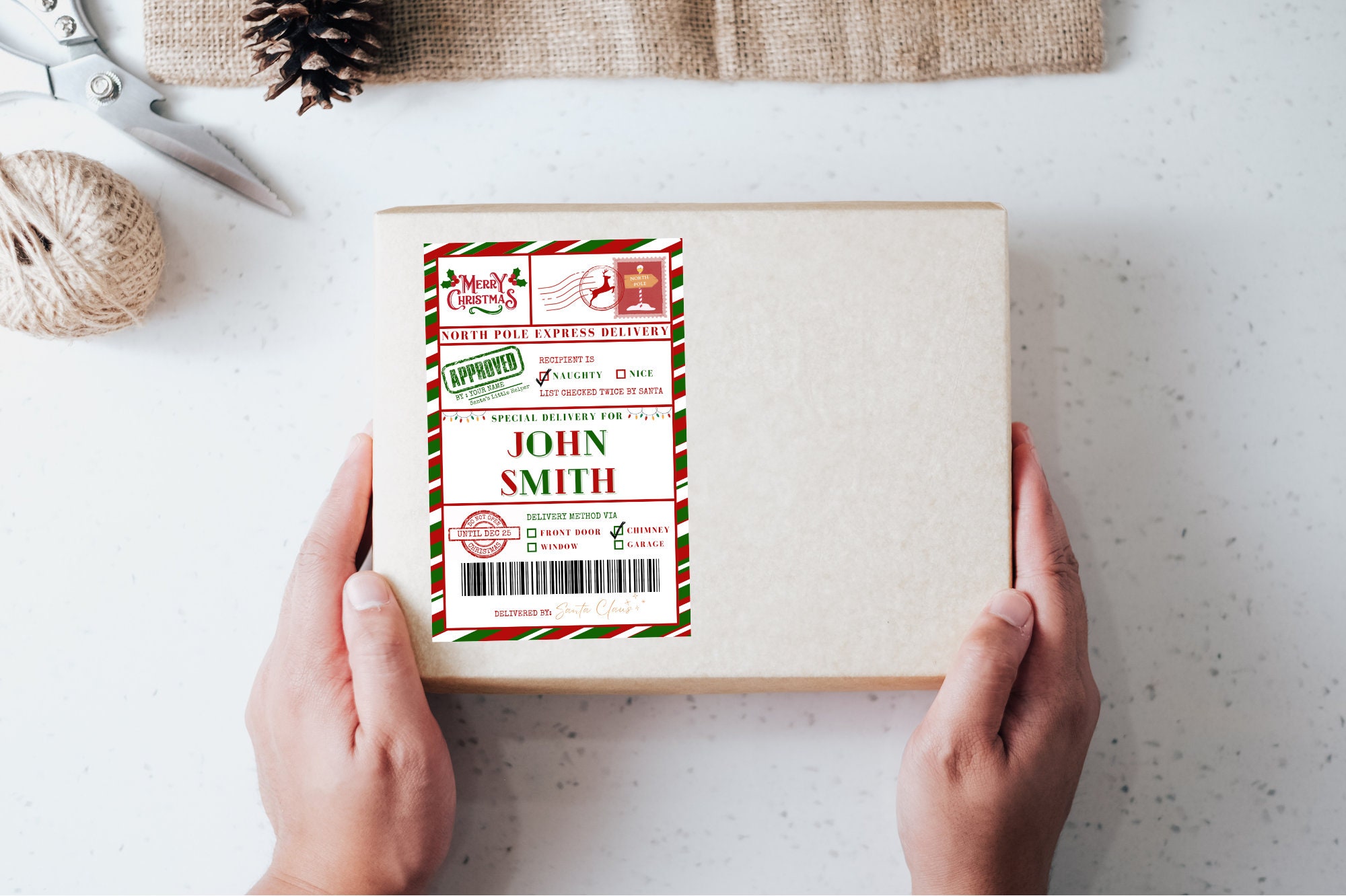 Christmas Shipping Label Etsy