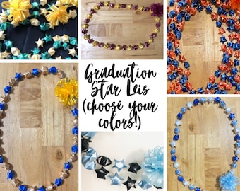 Graduation Lei Big Origami Star Lei  - Custom Colors