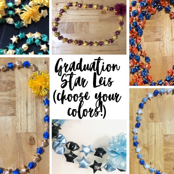 Graduation Lei Big Origami Star Lei  - Custom Colors