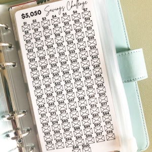 A6 100 Envelope Savings Challenge Dashboard Divider | Budget Binder | Money Savings Book | 5K and 10K Reusable Tracker | TRACKER ONLY