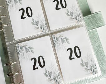 100 Envelopes Savings Challenge: A5 Botanical Theme Binder