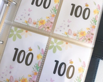 100 Envelopes Savings Challenge: A5 Spring Theme Binder
