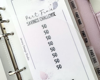 5K Savings Challenge: A6 Purple Botanical Binder