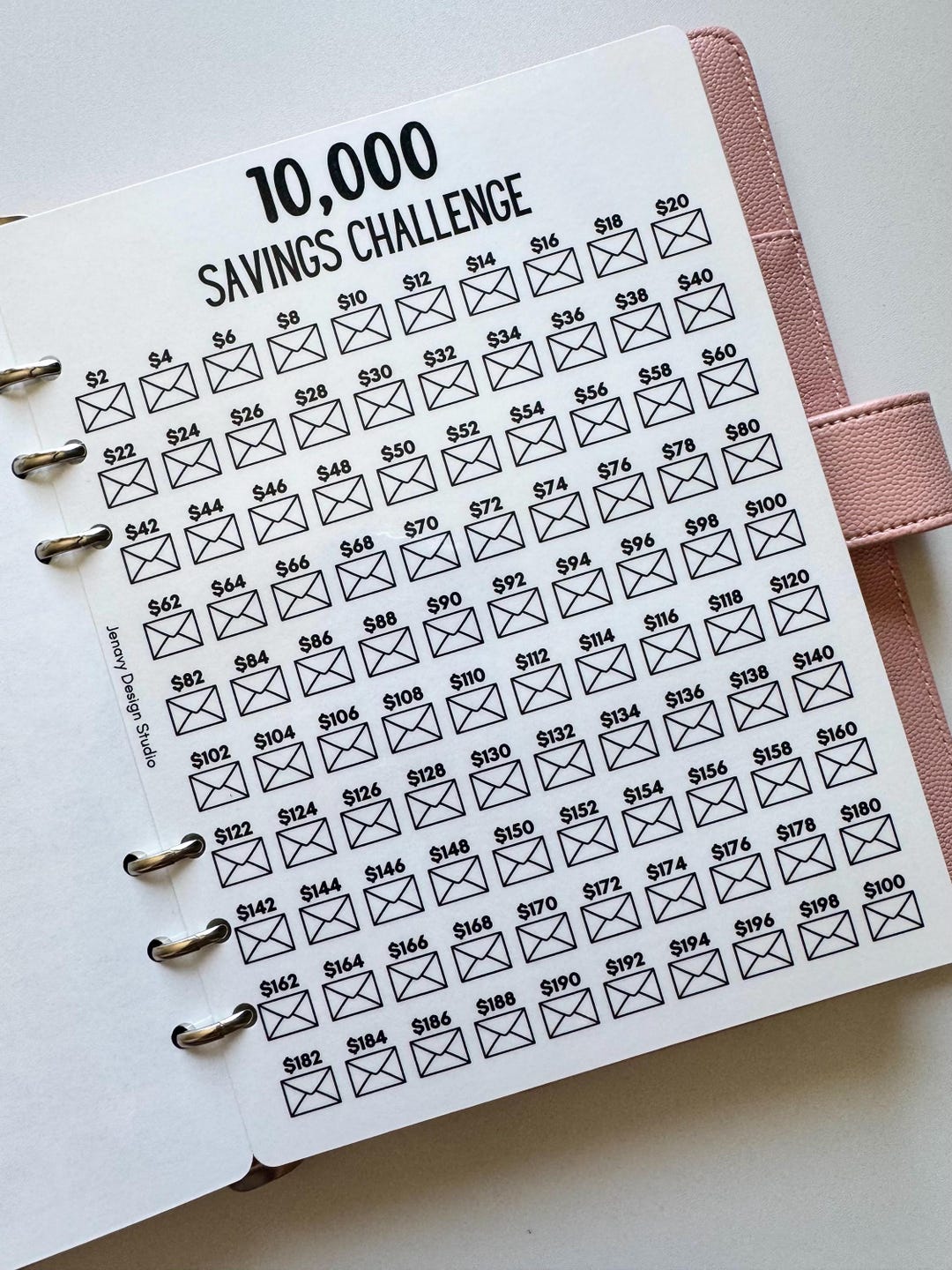 A5 Size 100 Envelope Savings Challenge Dashboard Divider