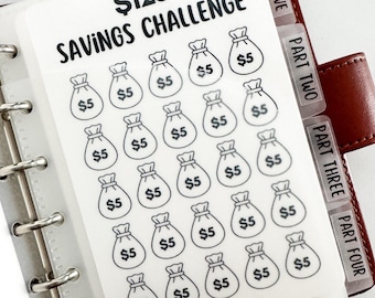 A7 Moneybag Savings Challenge Binder | Inserts only