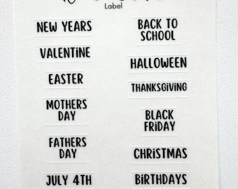 Monthly, Holidays, Sinking Funds Tab Labels: Semi-Transparent