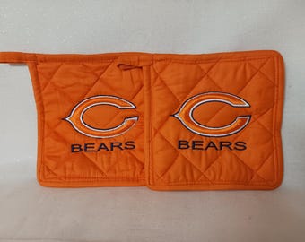 Chicago Bears Embroidered Potholder Set: NFL Fan Gift| NFL| Football| Sports
