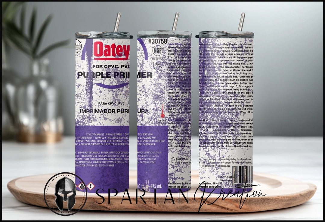 20oz Oatey Purple Primer Dirty and Clean Tumbler Wrap Etsy