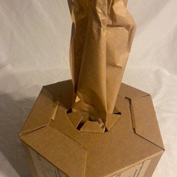 9" KRAFT Paper Roll & or with Pre-CRUMPLED in Hexagon Dispenser Box "PakAppeal/G C Box Supply