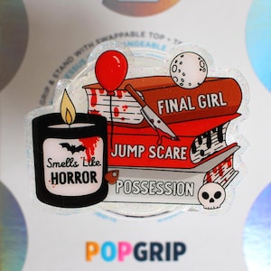 Horror Book Stack Resin PopGrip, Handmade Acrylic Kindle Grip