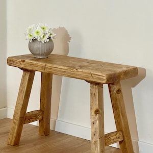 Rustic stool - antique, small bench, wooden, boho, side table, small table, rustic - XL size