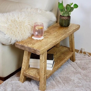 Banc rustique avec étagère - antique, en bois, bohème, sable latéral, rustique,