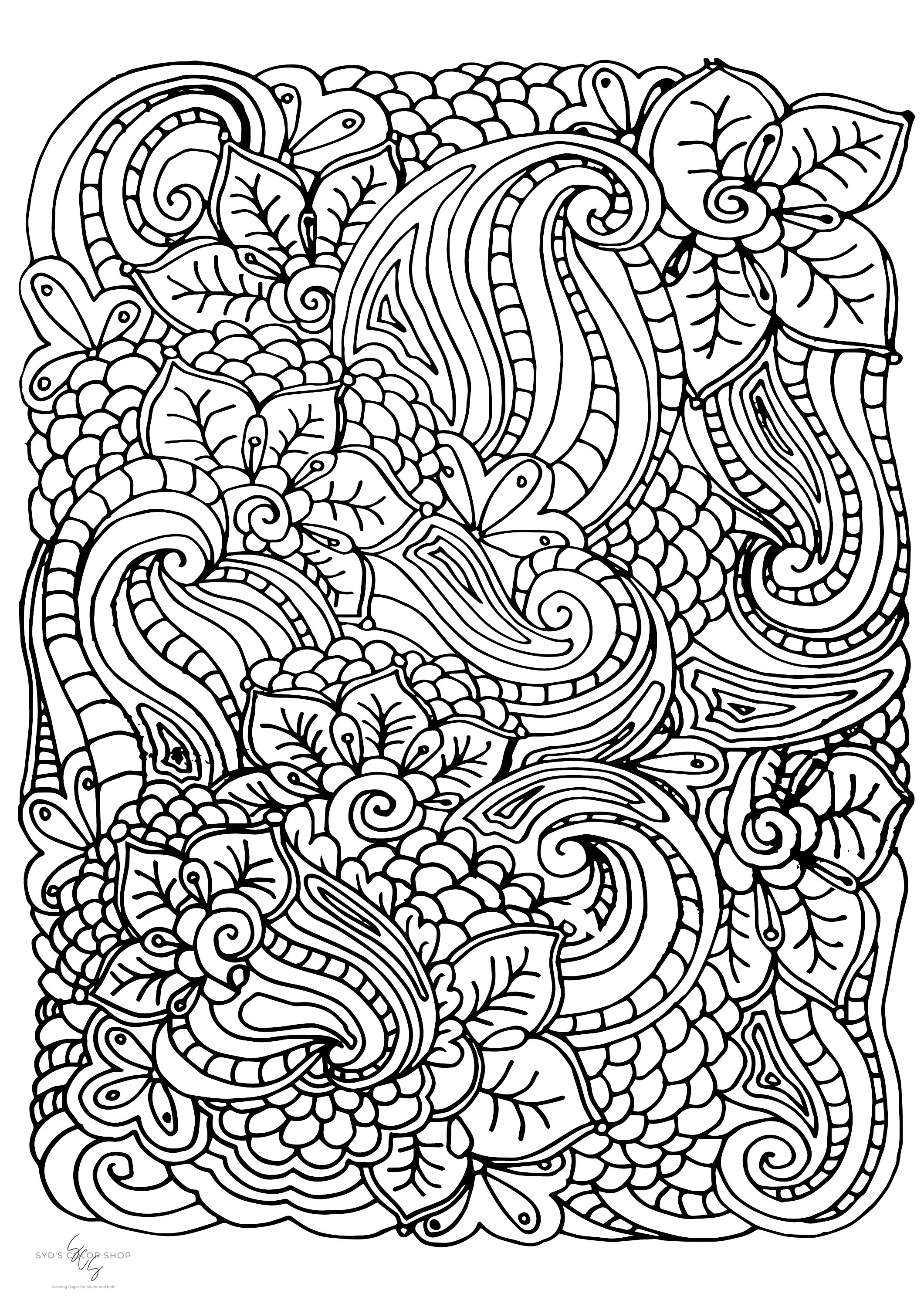 Flower Pattern Coloring Page Set | Adult | Kids | Anxiety - Etsy