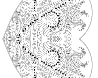 Heart Coloring Page | Adults | Kids | Anxiety