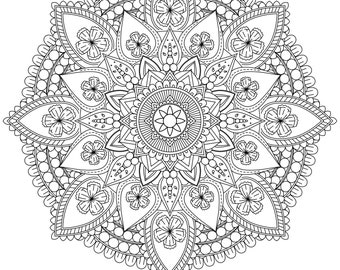 8-Point Mandala Coloring Sheet | Adults | Kids | Anxiety