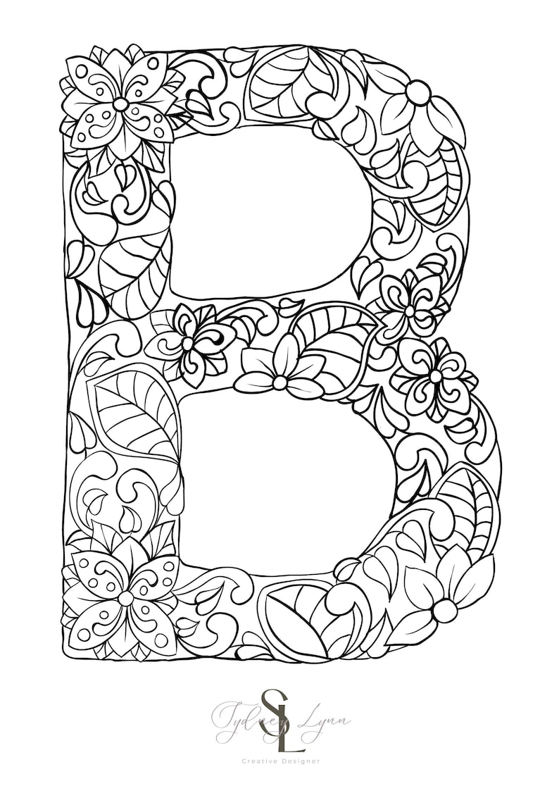 Letter b Coloring Page - Etsy