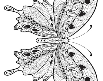 Trippy Butterfly Coloring Page | Adults | Kids | Anxiety