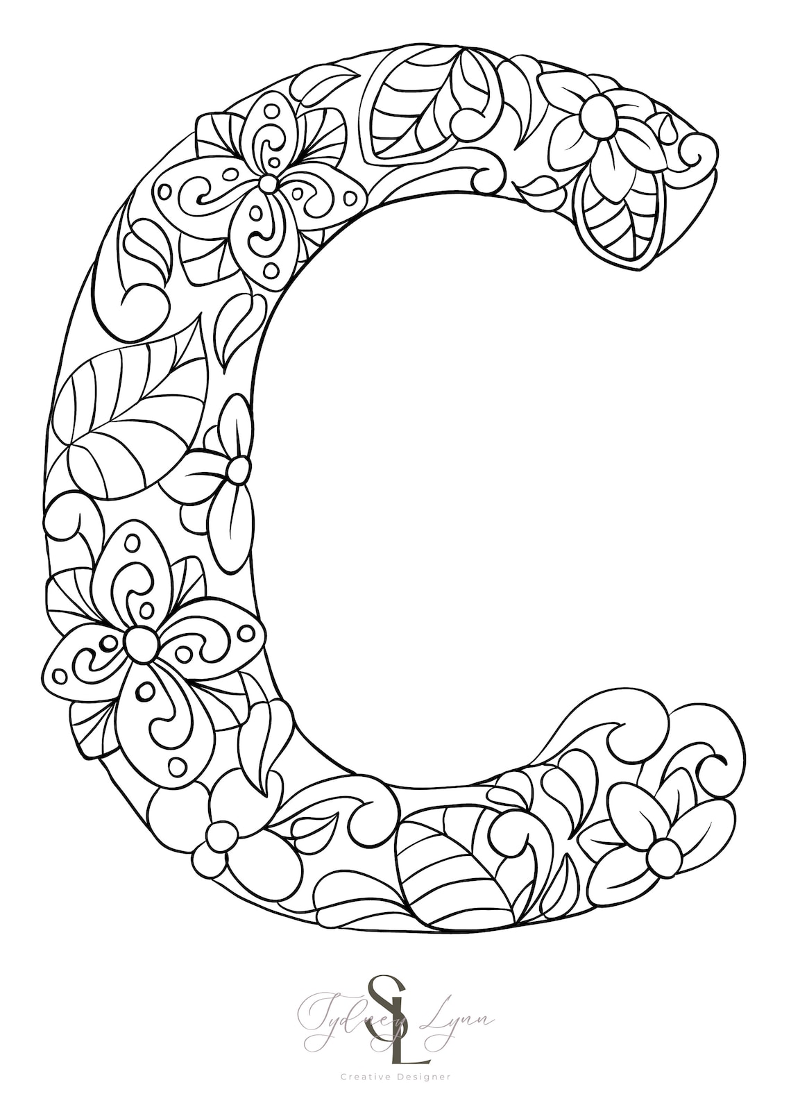Letter "c" Coloring Sheet | Adult | Kids | Anxiety - Etsy
