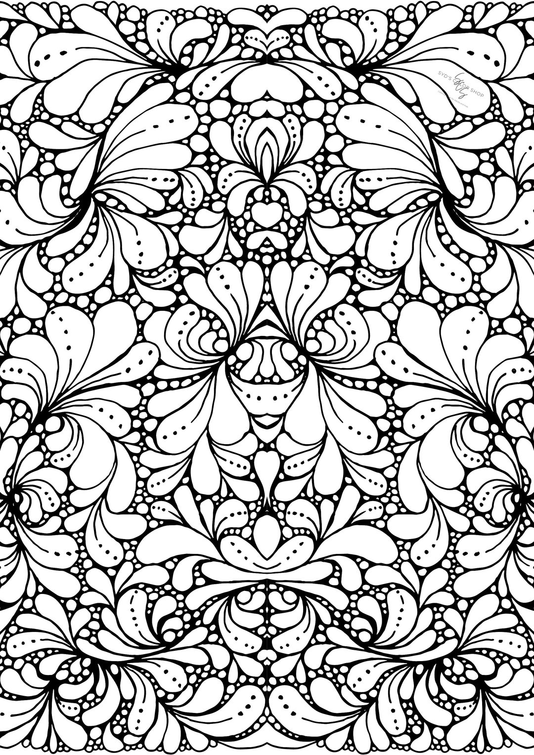Flower Pattern Coloring Page Set | Adult | Kids | Anxiety - Etsy