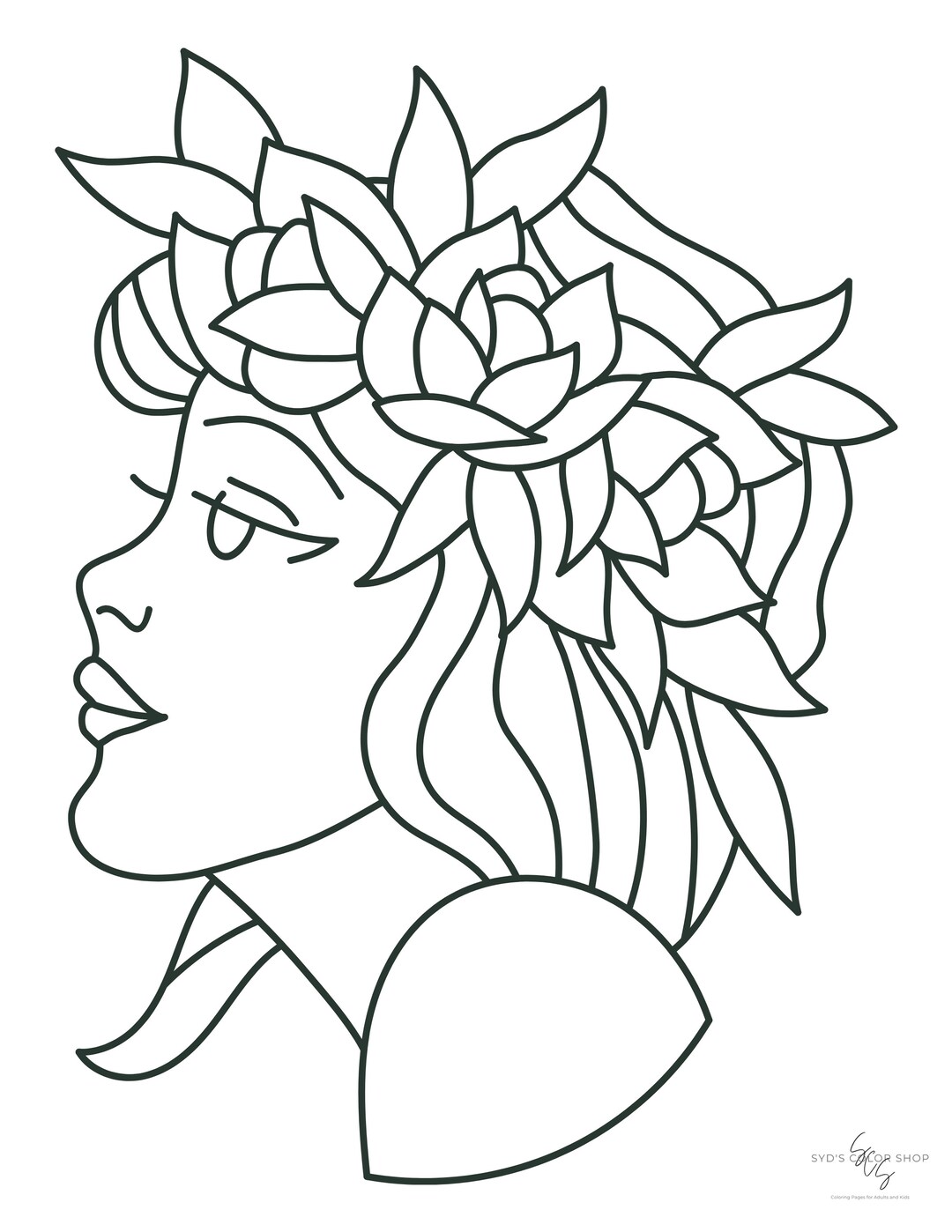 Flower Crown Coloring Page | Adults | Kids | Anxiety - Etsy