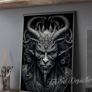 BIOMECHANICAL DEVIL, Alien Art, Gothic Art. Framed fine art, canvas, or poster prints.