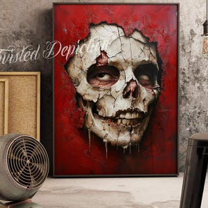 FLESH Of My FLESH, Skull Art Painting, Dark Art, Morbid Art, Macabre Art. Framed fine art, canvas, or poster prints.