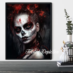 Sugar Skull Art Print 4: Gothic Día de los Muertos Wall Decor