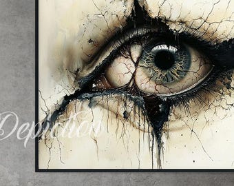 Cracks Of Flesh: Eyeball, Eyeball Painting. Framed fine art, canvas, or poster prints.