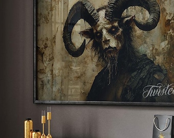 BAPHOMET ACOLYTE: Satanic Art Print, Canvas or Framed