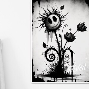SINISTER FLOWER, Floral Dark Art, Flower Painting. Framed fine art, canvas, or poster prints.