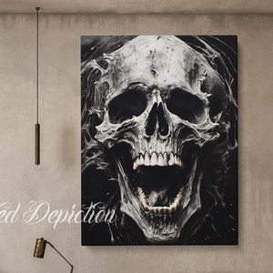 ACRYLIC SKULL PAINTING 2, Skull Art Painting, Dark Art, Gothic Art, Macabre Art. Framed fine art, canvas, or poster prints.