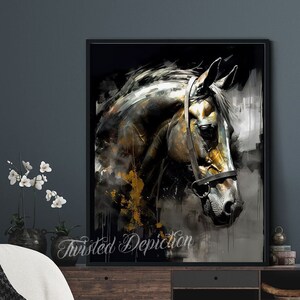 PEINTURE DE CHEVAL, Équin Art. Impressions d&#39;art, de toile ou d&#39;affiche encadrées.