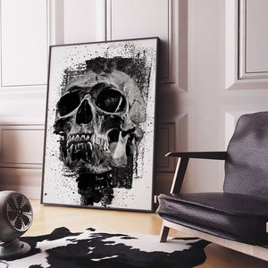 DARK SKULL PAINT, Skull Art Painting, Dark Art, Gothic Art, Macabre Art. Framed fine art, canvas, or poster prints.