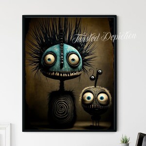 ODDITIES ART 4, Creepy Art, Unusual Dark Painting. Framed fine art, canvas, or poster prints.