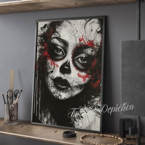 Day Of The Dead Disorder 2 Painting, Sugar Skull Art, Día de los Muertos, la calavera . Framed fine art, canvas, or poster prints.