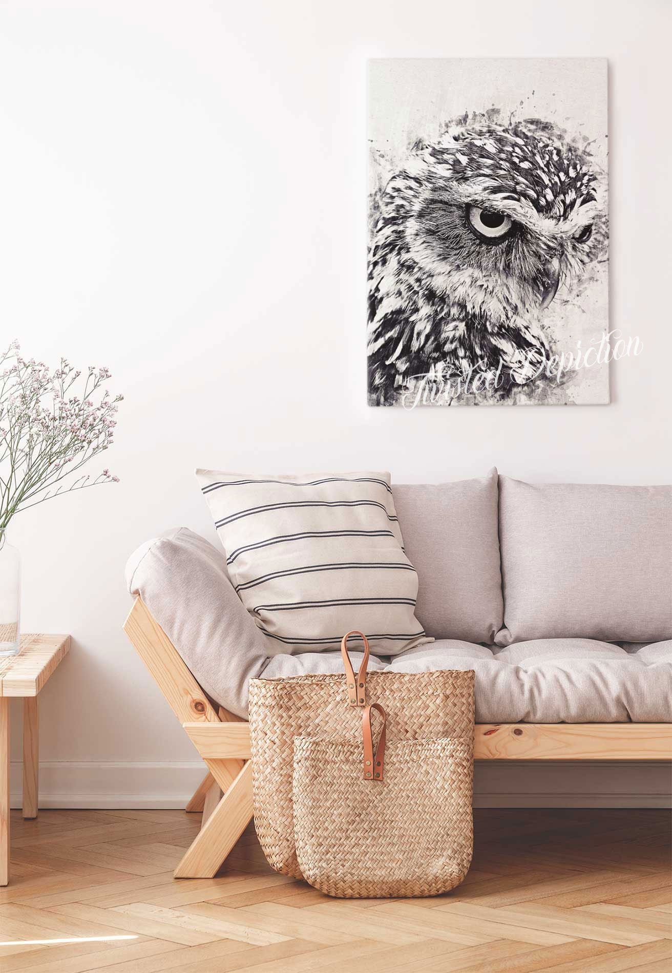 Owl's Gaze Painting: Fine Art Print or Canvas Wall Art