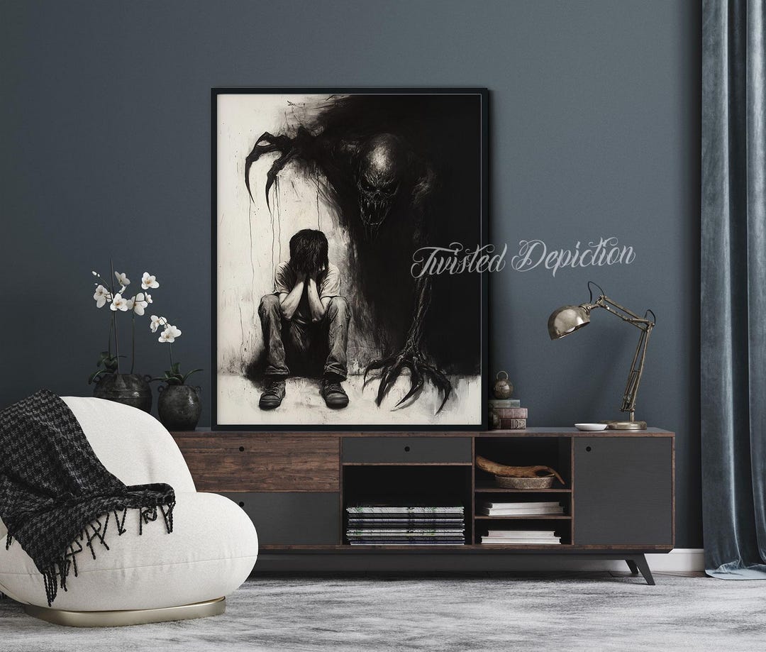Childhood Trauma Art Depressive Dark Art Print Etsy