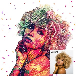 Custom Shattered Pop Art Portrait: Personalized Painting Gift