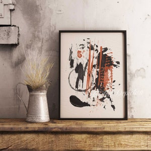 Black & Red Abstract Wall Art 3, Contemporary Art, Modern Art, Abstract Oil Painting. Framed fine art, canvas, or poster prints.